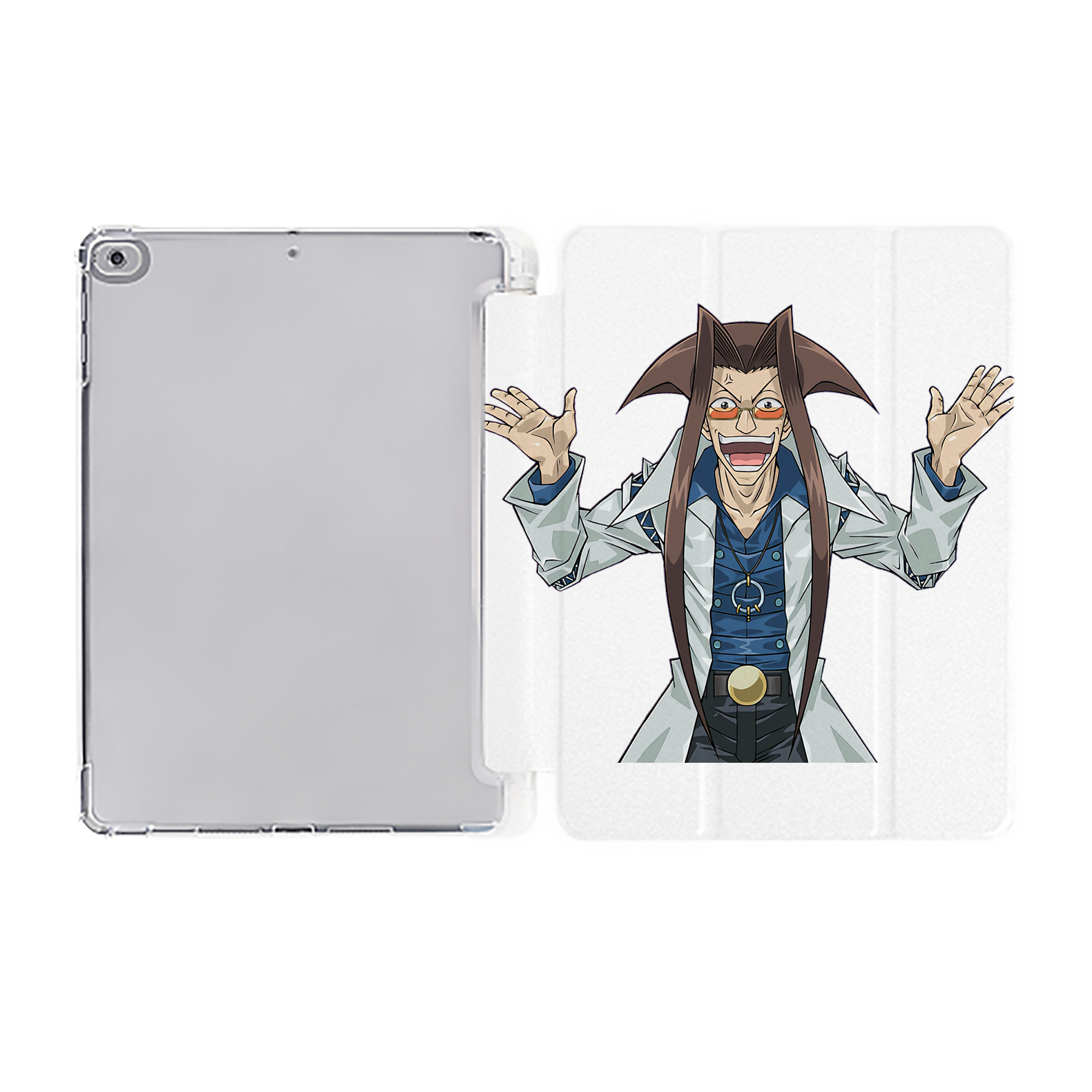 （画像用） 遊☆戯☆王 Yu-Gi-Oh! IPad ケース ペン収納付き 三つ折りスタンド PUレザー×シリコン 対応機種9.5/10.5/10.9インチ